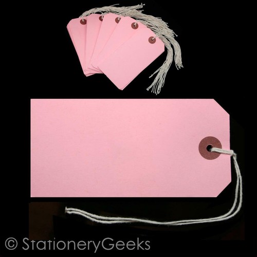 Pink strung tags 120 - pink,