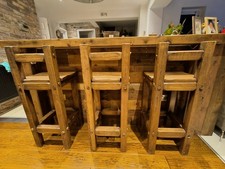 Bar Stools, Solid Oak, Rustic