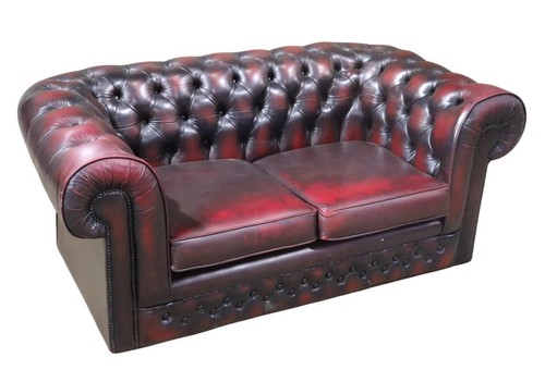 Chesterfield leather sofa - leather,