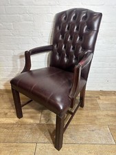 Leather Chesterfield Mahogany Desk Chair  . Free Delivery Available