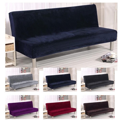 Velvet armless sofa bed - sofa,