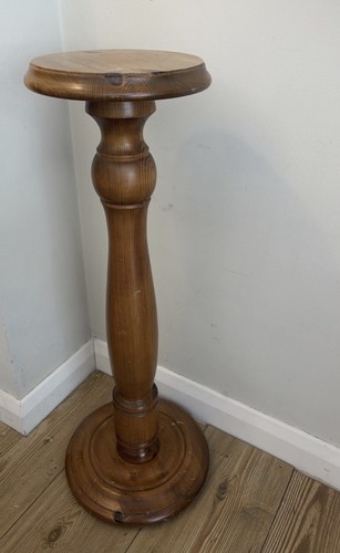 Vintage pine pedestal plant - vintage,