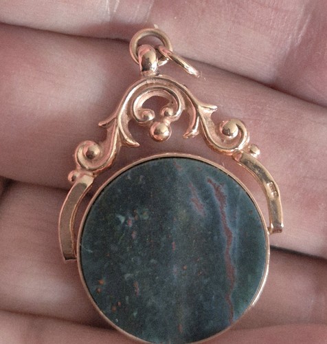 9ct rose gold spinning fob - 9ct,