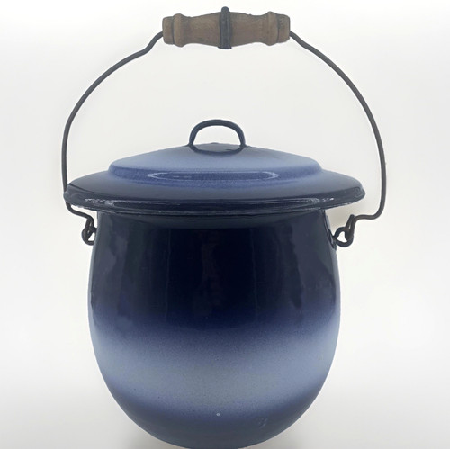 Vintage blue enamelware slop - blue,