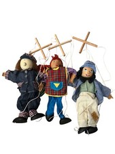 Set Of 3 Wooden Marionette