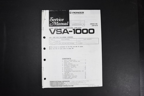 Pioneer vsa 1000 digital - pioneer, vsa-1000