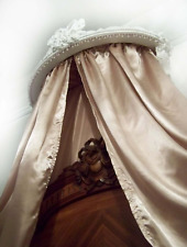 Antique French style bed ciel de lit half tester bed canopy vintage Chateau chic