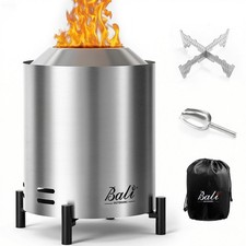 BALI OUTDOORS Table Top Fire Pit Portable Smokeless Fire Pit,Stainless Steel
