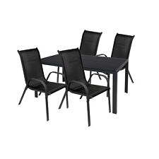 5 pieces garden set garden furniture 125x70 cm garden table anthracite/black