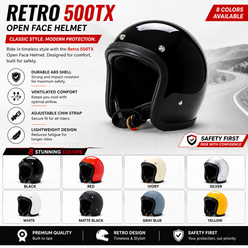 Retro 500tx open face - 500tx,