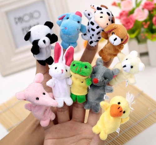 10x finger puppets - finger, animals