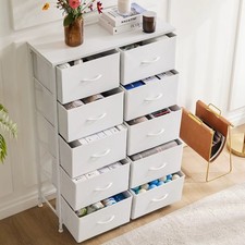 Wardrobes For Bedroom With 5-7-10 White Lover Fabric Drawers Wardrobe Closet