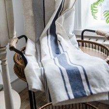 UK Cotton Linen Stripe Semi