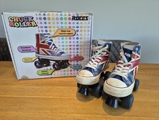 Roces Chuck Roller Quad 4 Wheel Skates Union Jack Size 13 Kids Junior High Top