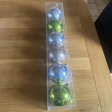 6 Giant Christmas Bauble 10cm Tree Ornament Indoor/outdoor Festive Deco