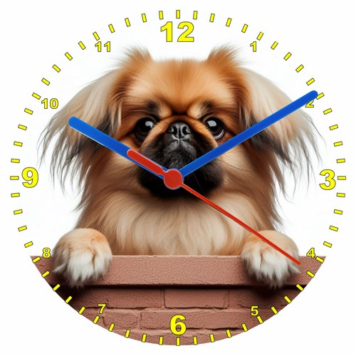 Quartz clock pekingese - quartz,