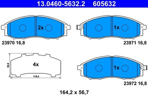 Brake pad set for nissan - for,