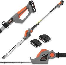 20V Hedge Trimmer Cordless Electric 2.4m Long Reach Cutter 2 Batteries & Charger