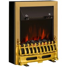HOMCOM Electric Fireplace 1 & 2KW LED Fire Flame for Living Room Golden