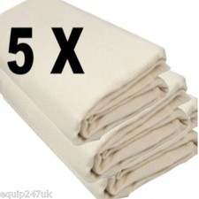 5 X BOLTON TWILL VERY  HEAVY DUTY 100% COTTON DUST SHEET  CLOSE WEAVE