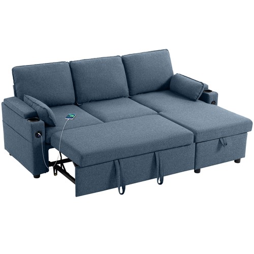 Homcom corner sofa bed - sofa, l