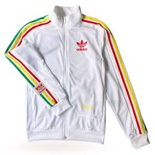 adidas Original Chile 20 TT Track Top Vintage Sports Jacket White Rasta