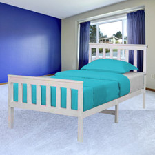 4Ft  Small Double Solid White Pine Wood Bed Frame  Shaker Style Bed and Mattress