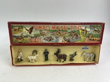 Vintage Timpo Metal Lead Zoo Animals Boxed Set #405 , Originally Tied In Set