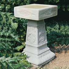 Large Wide Sandstone Birdbath