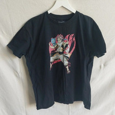 Fairy Tail Black T Shirt Anime Size Men’s XL Happy Natsu Dragneel Japanese.