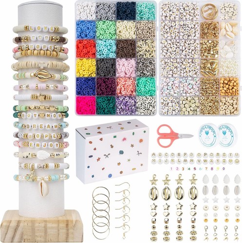 Clay beads bracelet making - beads,