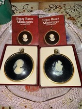 Vintage Peter Bates Cameo Miniature Wall Plaques x 2 Made in England