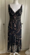 Vintage Principles Black Mesh Sequin Embellished Dress Flapper 20s UK 10