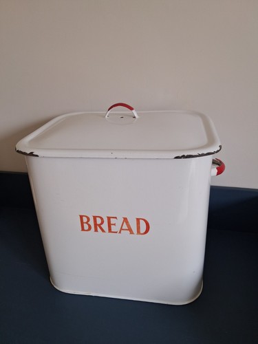 Vintage enamel bread - vintage, bin