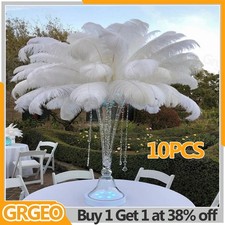 10PCS Large Ostrich Feathers Christmas Party Decor Xmas Tree Plume Craft 25-30cm