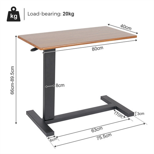 Adjustable height overbed - adjustable,
