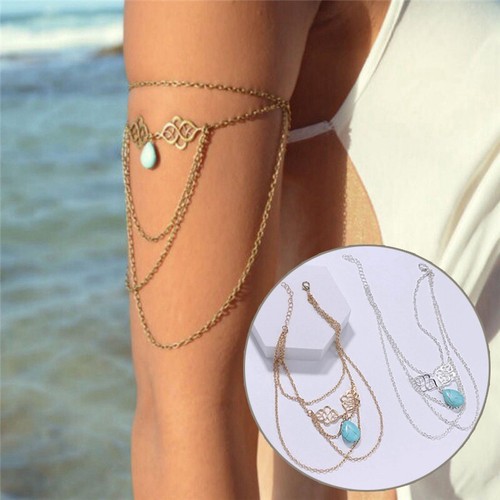 Turquoise arm slave tassels - turquoise,