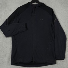 Oakley Hoodie Mens Medium Faded Black Full Zip Jacket Grunge Distressed Skater