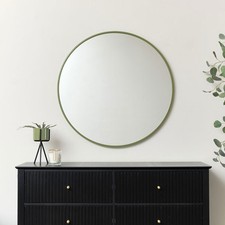 Large Round Olive Green Wall Mirror 80cm x 80cm