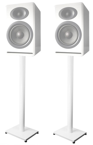 Pair steel white stands - pair,