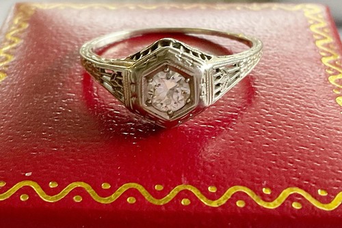 Antique art deco 18k filigree - antique,