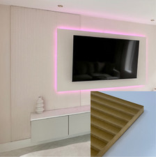 Fluted Decorative Paneling MDF Paintable Panelling 3D Panels Wood Wall Panels.