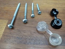 CORRUGATED SHEET FIXINGS 11/2 - 3"  ROOFING SCREWS AND BLACK OR CLEAR STRAP CAPS