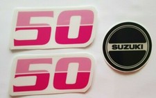SUZUKI LT50 DECALS GRAPHICS STICKERS FUEL TANK PINK / PULL START
