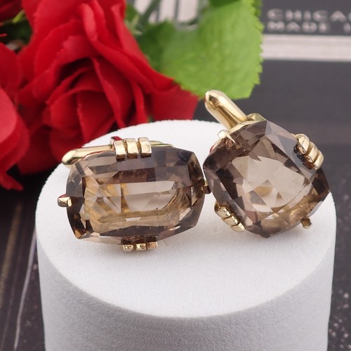 Vintage swank smoky quartz - smoky,