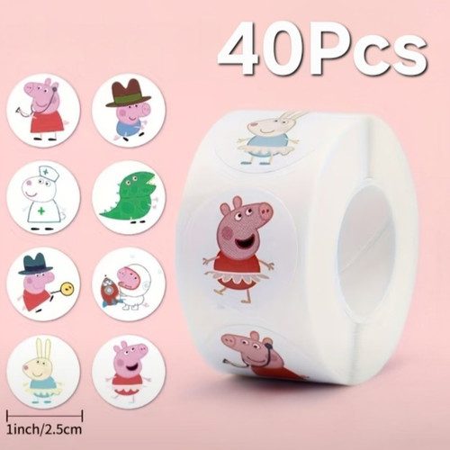 40x peppa pig stickers think - peppa,