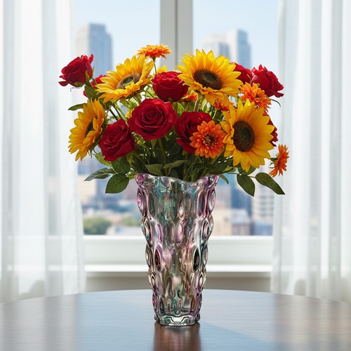 13x23cm glass flower - glass, tall