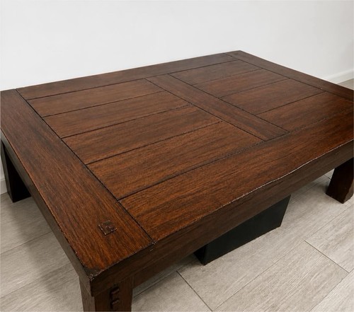 Rectangular dark oak coffee - oak,