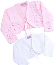 BABYPREM Baby Girls Cardigan Pink White Bolero 3-6 6-9 9-12 12-18 18-24 months