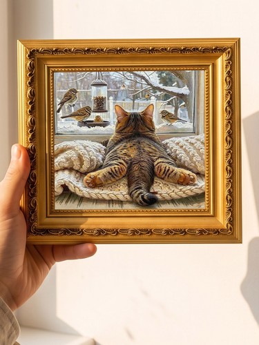 Tabby cat window - cat, cozy